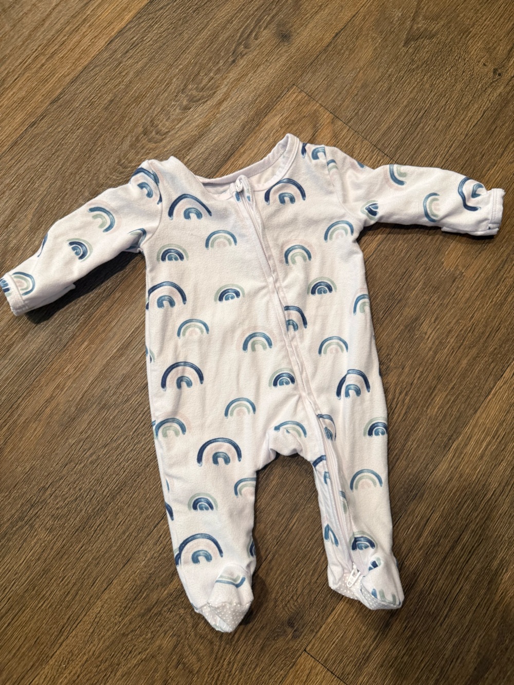 Caden Lane- Blue Rainbow- Two Way Zip Sleeper- Newborn